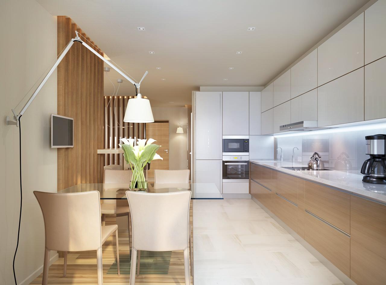 Дизайн современной планировки кухни 14 кв. метров