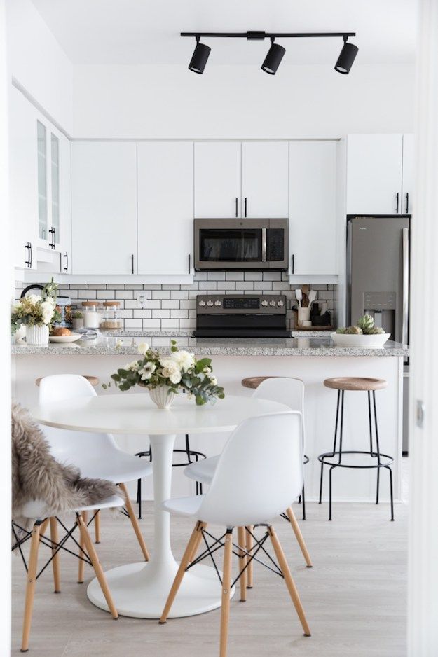 Оформление дизайна белой кухни в скандинавском стиле: 40+ реальных фото
